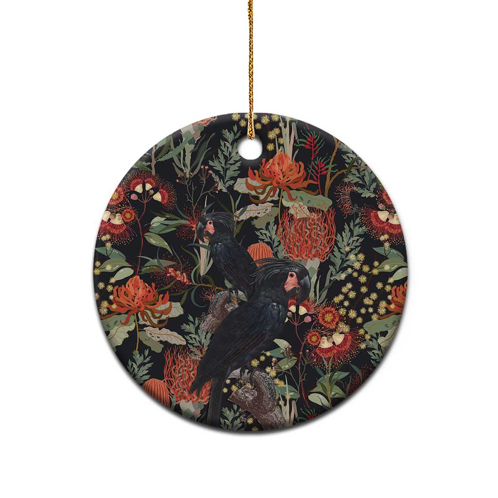 Australia Palm Cockatoo Ceramic Ornament Aussie Native Flowers - Aussie Hoodie