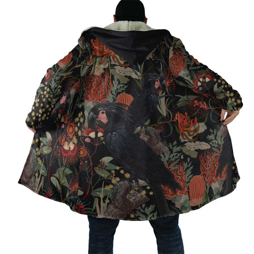 Australia Palm Cockatoo Cloak Aussie Native Flowers - Aussie Hoodie