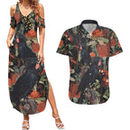Australia Palm Cockatoo Couples Matching Summer Maxi Dress and Hawaiian Shirt Aussie Native Flowers - Aussie Hoodie