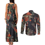 Australia Palm Cockatoo Couples Matching Tank Maxi Dress and Long Sleeve Button Shirt Aussie Native Flowers - Aussie Hoodie