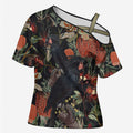 Australia Palm Cockatoo Cross Shoulder Shirt Aussie Native Flowers - Aussie Hoodie