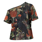 Australia Palm Cockatoo Cross Shoulder Shirt Aussie Native Flowers - Aussie Hoodie