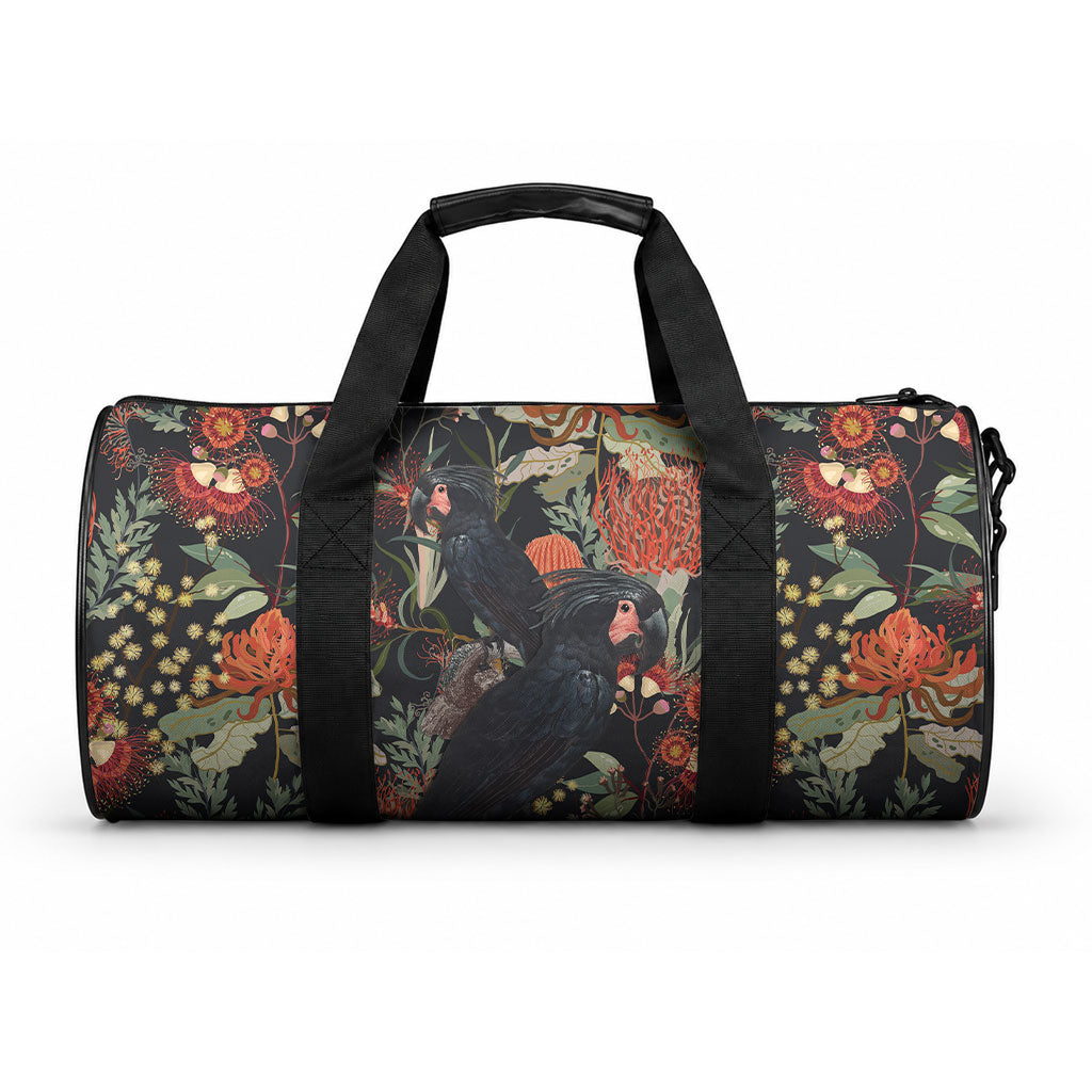 Australia Palm Cockatoo Duffle Bag Aussie Native Flowers