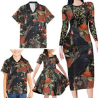 Australia Palm Cockatoo Family Matching Long Sleeve Bodycon Dress and Hawaiian Shirt Aussie Native Flowers - Aussie Hoodie