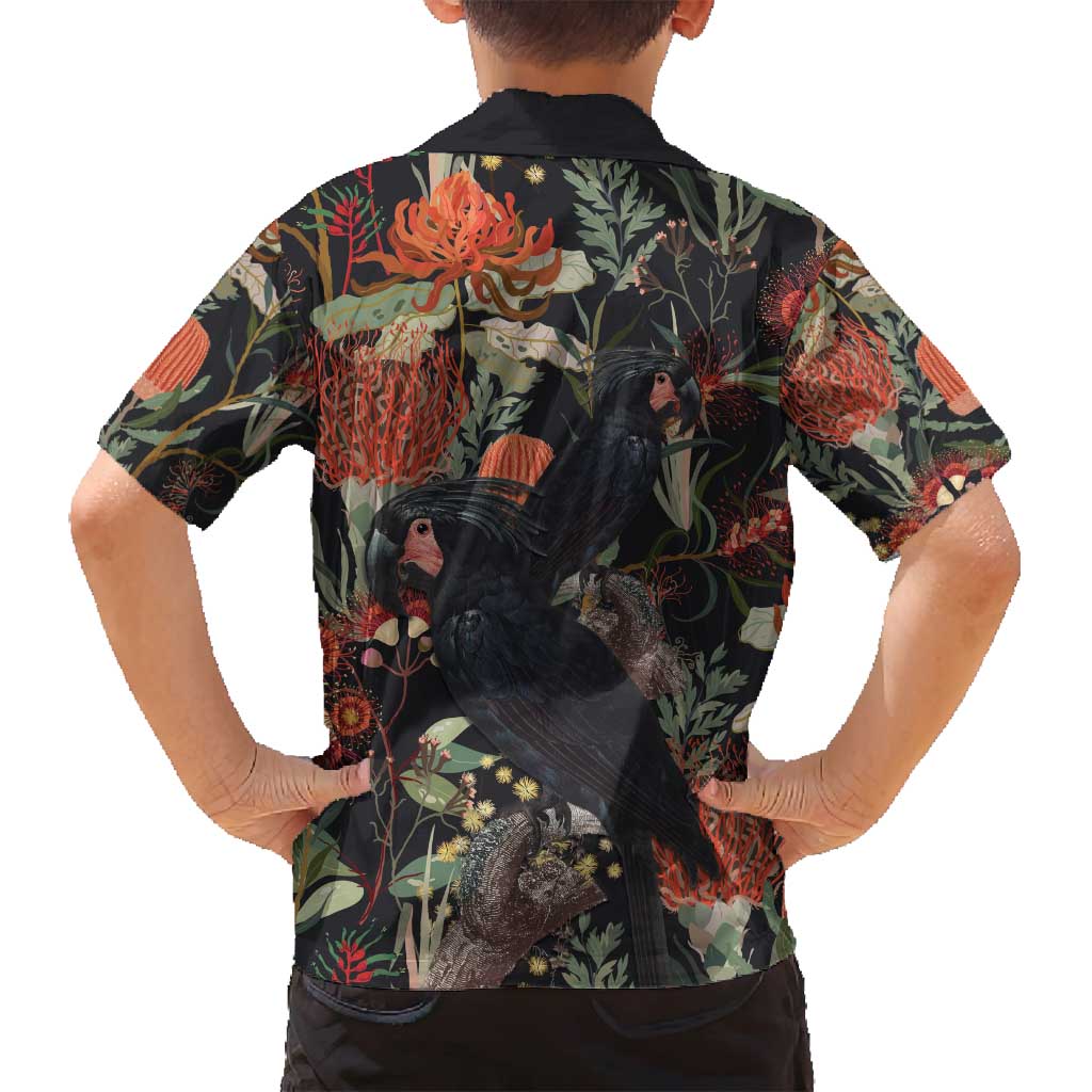 Australia Palm Cockatoo Family Matching Long Sleeve Bodycon Dress and Hawaiian Shirt Aussie Native Flowers - Aussie Hoodie