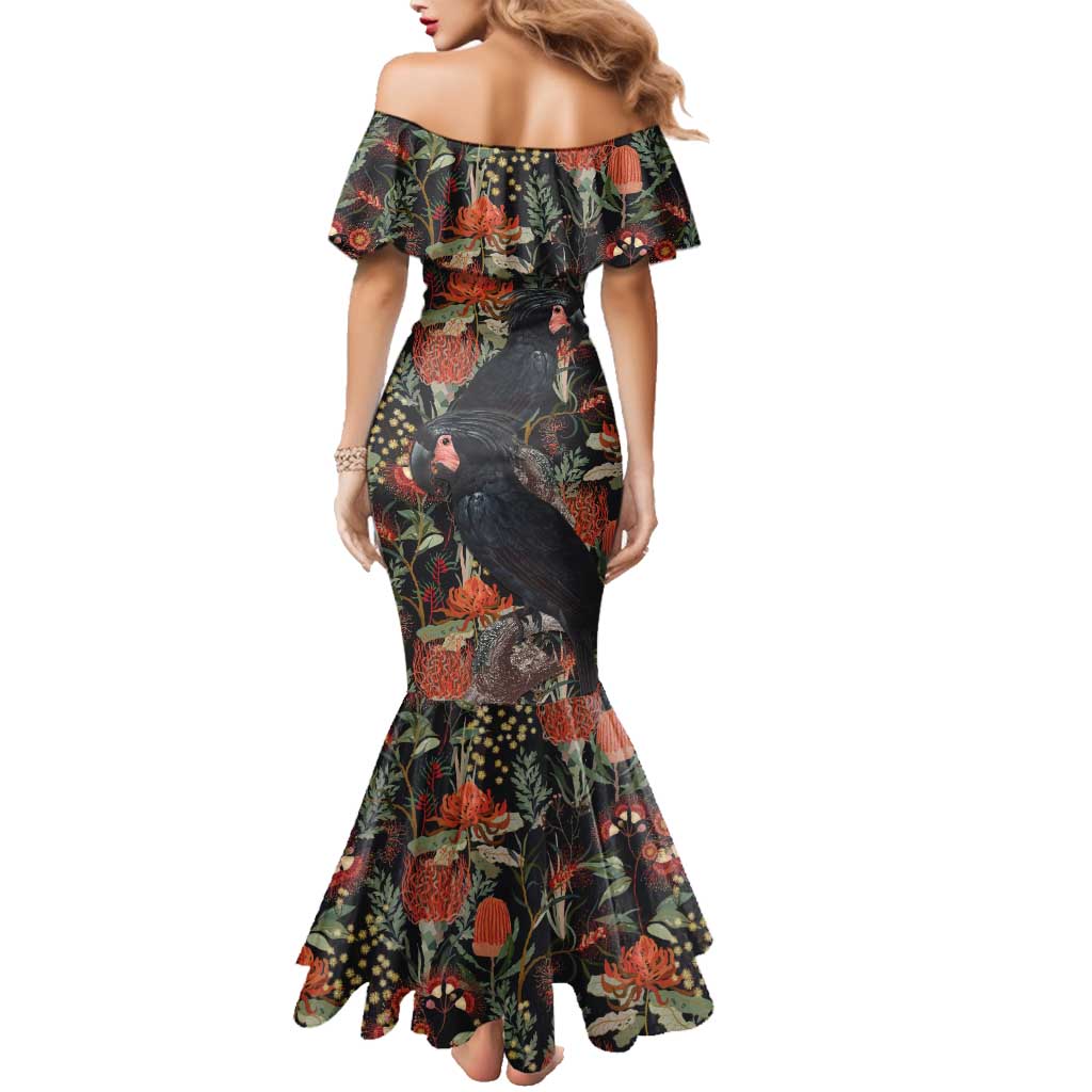 Australia Palm Cockatoo Family Matching Mermaid Dress and Hawaiian Shirt Aussie Native Flowers - Aussie Hoodie
