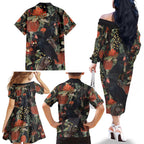 Australia Palm Cockatoo Family Matching Off The Shoulder Long Sleeve Dress and Hawaiian Shirt Aussie Native Flowers - Aussie Hoodie