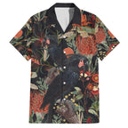 Australia Palm Cockatoo Family Matching Off The Shoulder Long Sleeve Dress and Hawaiian Shirt Aussie Native Flowers - Aussie Hoodie