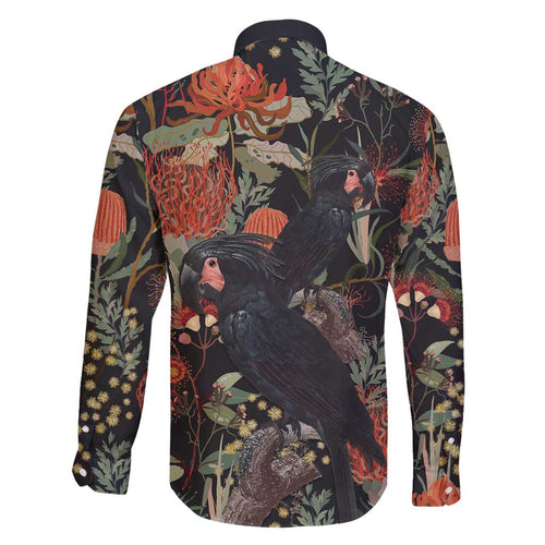 Australia Palm Cockatoo Family Matching Off Shoulder Maxi Dress and Hawaiian Shirt Aussie Native Flowers - Aussie Hoodie