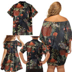 Australia Palm Cockatoo Family Matching Off Shoulder Short Dress and Hawaiian Shirt Aussie Native Flowers - Aussie Hoodie