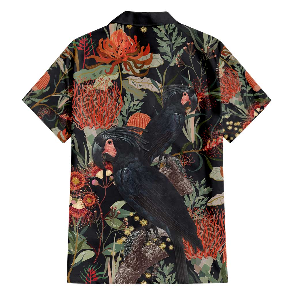 Australia Palm Cockatoo Family Matching Off Shoulder Short Dress and Hawaiian Shirt Aussie Native Flowers - Aussie Hoodie