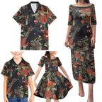 Australia Palm Cockatoo Family Matching Puletasi and Hawaiian Shirt Aussie Native Flowers - Aussie Hoodie