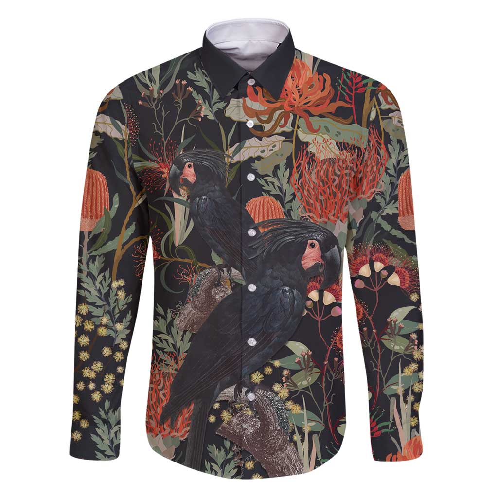 Australia Palm Cockatoo Family Matching Puletasi and Hawaiian Shirt Aussie Native Flowers - Aussie Hoodie
