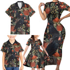 Australia Palm Cockatoo Family Matching Short Sleeve Bodycon Dress and Hawaiian Shirt Aussie Native Flowers - Aussie Hoodie