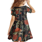 Australia Palm Cockatoo Family Matching Short Sleeve Bodycon Dress and Hawaiian Shirt Aussie Native Flowers - Aussie Hoodie