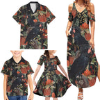 Australia Palm Cockatoo Family Matching Summer Maxi Dress and Hawaiian Shirt Aussie Native Flowers - Aussie Hoodie