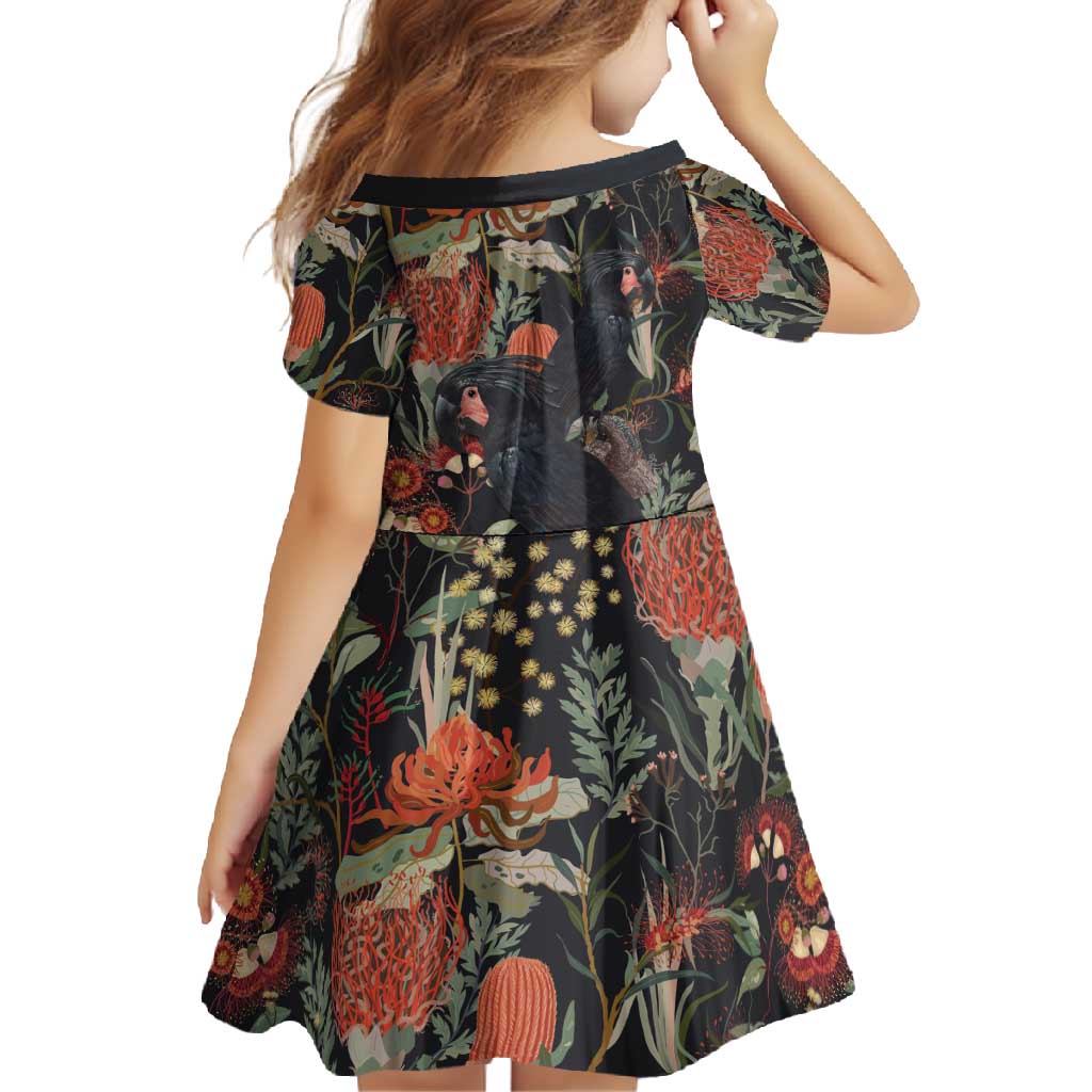 Australia Palm Cockatoo Family Matching Summer Maxi Dress and Hawaiian Shirt Aussie Native Flowers - Aussie Hoodie