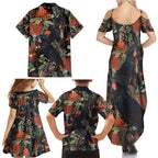 Australia Palm Cockatoo Family Matching Summer Maxi Dress and Hawaiian Shirt Aussie Native Flowers - Aussie Hoodie