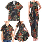 Australia Palm Cockatoo Family Matching Tank Maxi Dress and Hawaiian Shirt Aussie Native Flowers - Aussie Hoodie