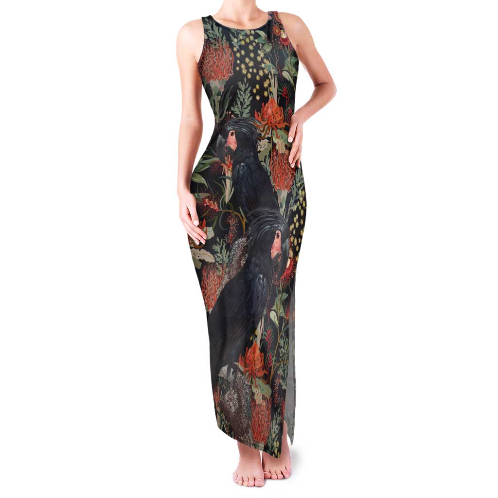 Australia Palm Cockatoo Family Matching Tank Maxi Dress and Hawaiian Shirt Aussie Native Flowers - Aussie Hoodie