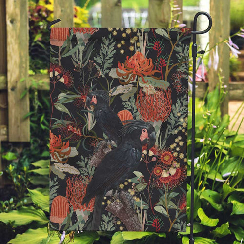 Australia Palm Cockatoo Garden Flag Aussie Native Flowers - Aussie Hoodie