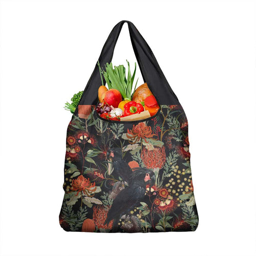 Australia Palm Cockatoo Grocery Bag Aussie Native Flowers - Aussie Hoodie