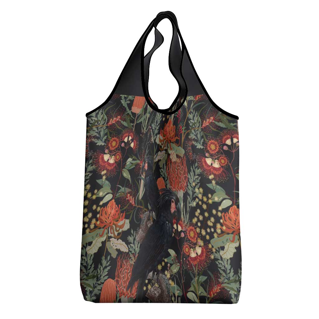 Australia Palm Cockatoo Grocery Bag Aussie Native Flowers - Aussie Hoodie