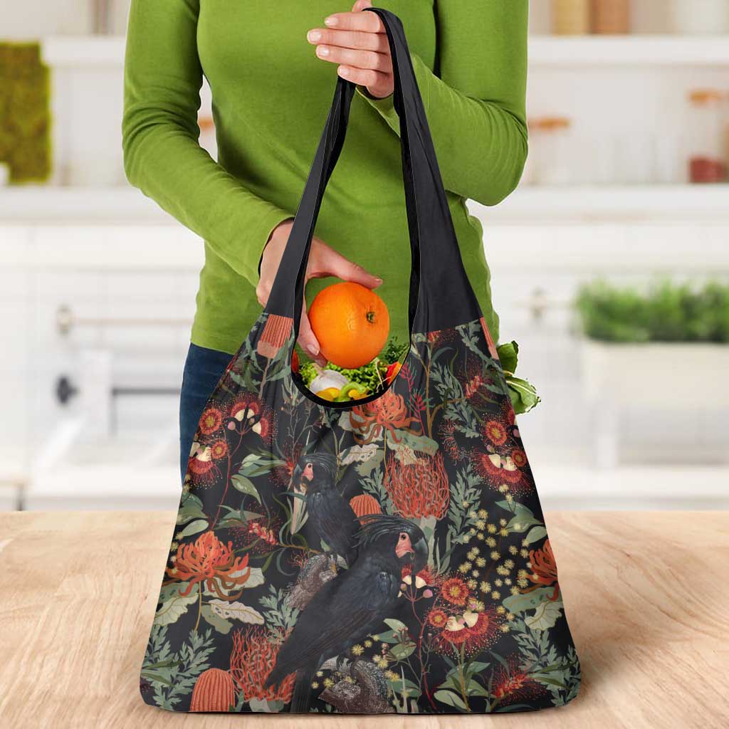 Australia Palm Cockatoo Grocery Bag Aussie Native Flowers - Aussie Hoodie