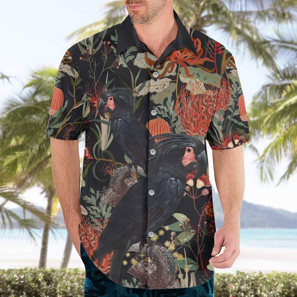 Australia Palm Cockatoo Hawaiian Shirt Aussie Native Flowers - Aussie Hoodie