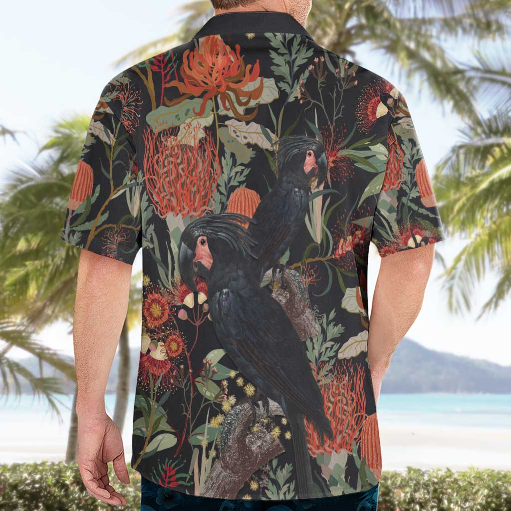 Australia Palm Cockatoo Hawaiian Shirt Aussie Native Flowers - Aussie Hoodie