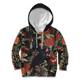 Australia Palm Cockatoo Kid Hoodie Aussie Native Flowers - Aussie Hoodie