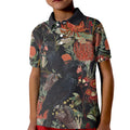 Australia Palm Cockatoo Kid Polo Shirt Aussie Native Flowers - Aussie Hoodie