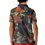 Australia Palm Cockatoo Kid Polo Shirt Aussie Native Flowers - Aussie Hoodie