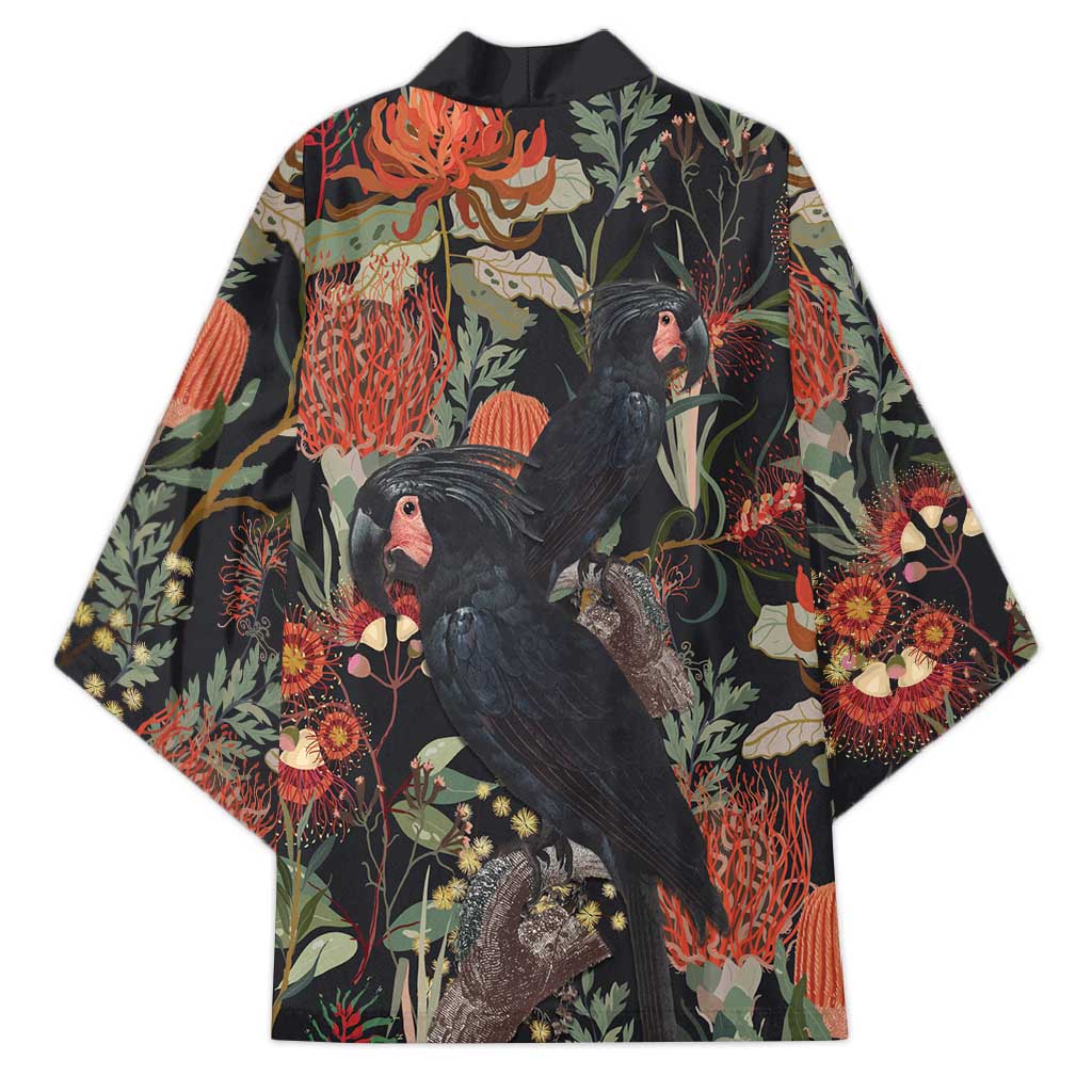 Australia Palm Cockatoo Kimono Aussie Native Flowers - Aussie Hoodie