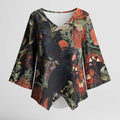 Australia Palm Cockatoo Kimono Sleeve Blouse Aussie Native Flowers - Aussie Hoodie
