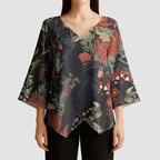 Australia Palm Cockatoo Kimono Sleeve Blouse Aussie Native Flowers - Aussie Hoodie