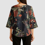 Australia Palm Cockatoo Kimono Sleeve Blouse Aussie Native Flowers - Aussie Hoodie