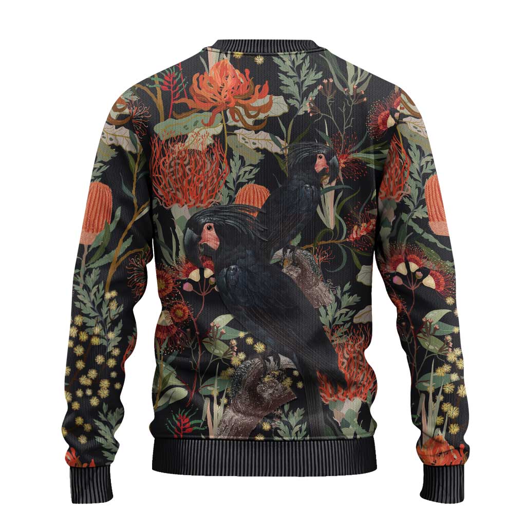 Australia Palm Cockatoo Ugly Christmas Sweater Aussie Native Flowers - Aussie Hoodie