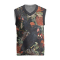 Australia Palm Cockatoo Christmas Knitted V-Neck Vest Aussie Native Flowers - Aussie Hoodie