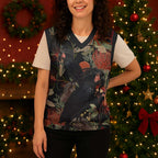 Australia Palm Cockatoo Christmas Knitted V-Neck Vest Aussie Native Flowers - Aussie Hoodie