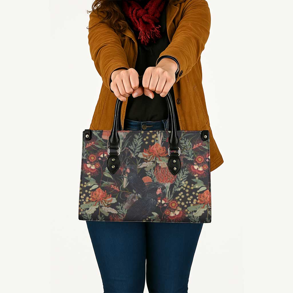 Australia Palm Cockatoo Leather Bag Aussie Native Flowers - Aussie Hoodie