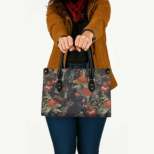 Australia Palm Cockatoo Leather Bag Aussie Native Flowers - Aussie Hoodie
