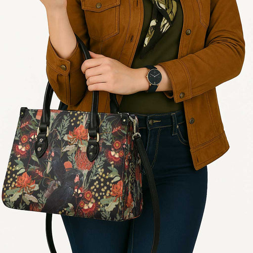 Australia Palm Cockatoo Leather Bag Aussie Native Flowers - Aussie Hoodie