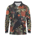 Australia Palm Cockatoo Long Sleeve Polo Shirt Aussie Native Flowers - Aussie Hoodie