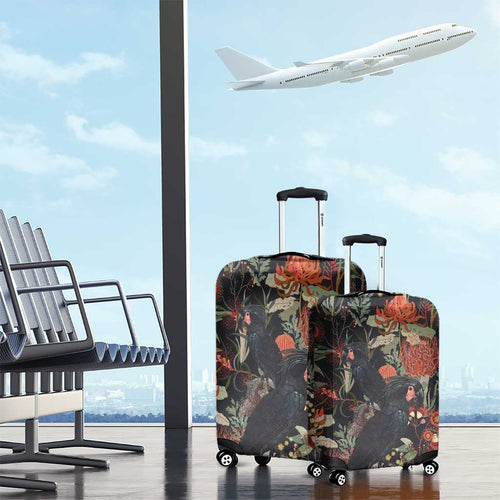 Australia Palm Cockatoo Luggage Cover Aussie Native Flowers - Aussie Hoodie