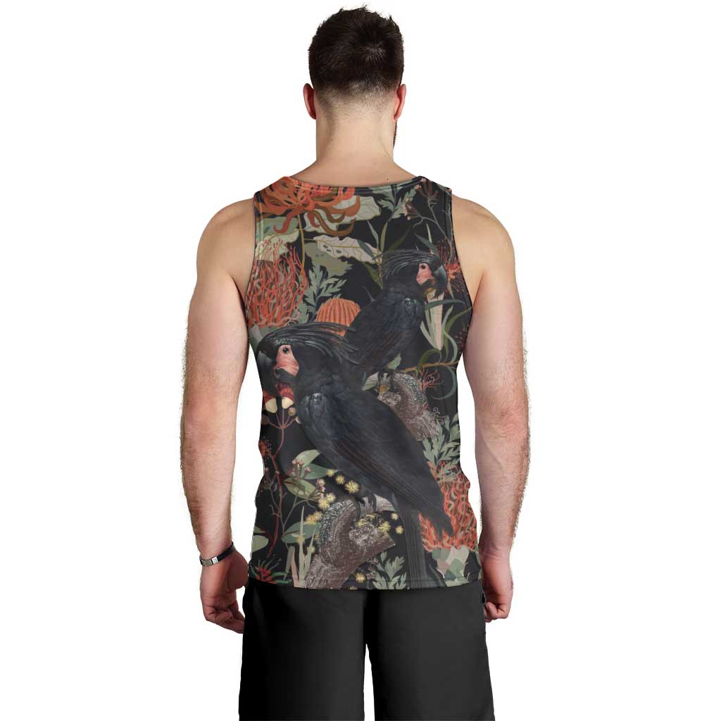 Australia Palm Cockatoo Men Tank Top Aussie Native Flowers - Aussie Hoodie