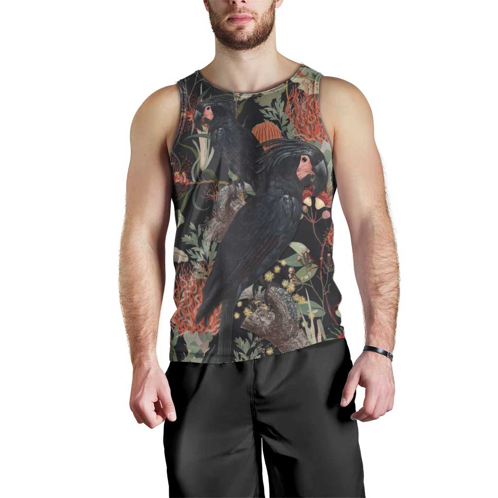 Australia Palm Cockatoo Men Tank Top Aussie Native Flowers - Aussie Hoodie