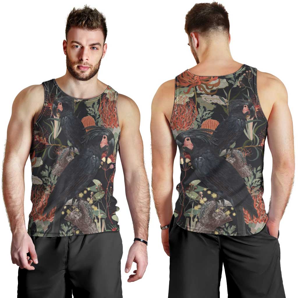 Australia Palm Cockatoo Men Tank Top Aussie Native Flowers - Aussie Hoodie