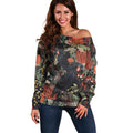 Australia Palm Cockatoo Off Shoulder Sweater Aussie Native Flowers - Aussie Hoodie
