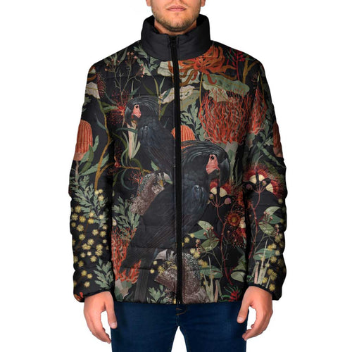 Australia Palm Cockatoo Padded Jacket Aussie Native Flowers - Aussie Hoodie